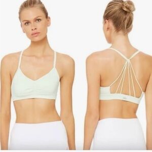 ALO Yoga Women's Sunny Strappy Sports Bra. Cream. Small.